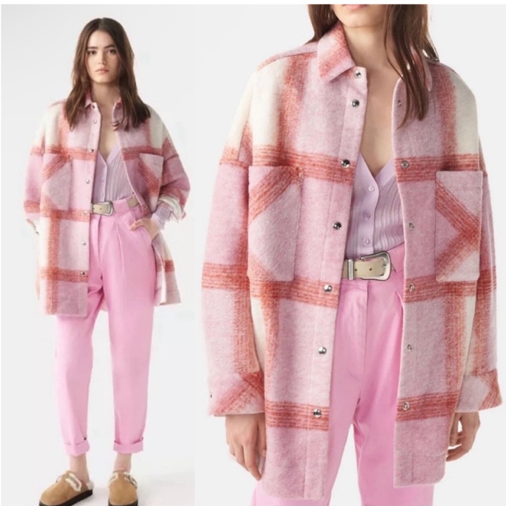 IRO Pink Plaid Shacket